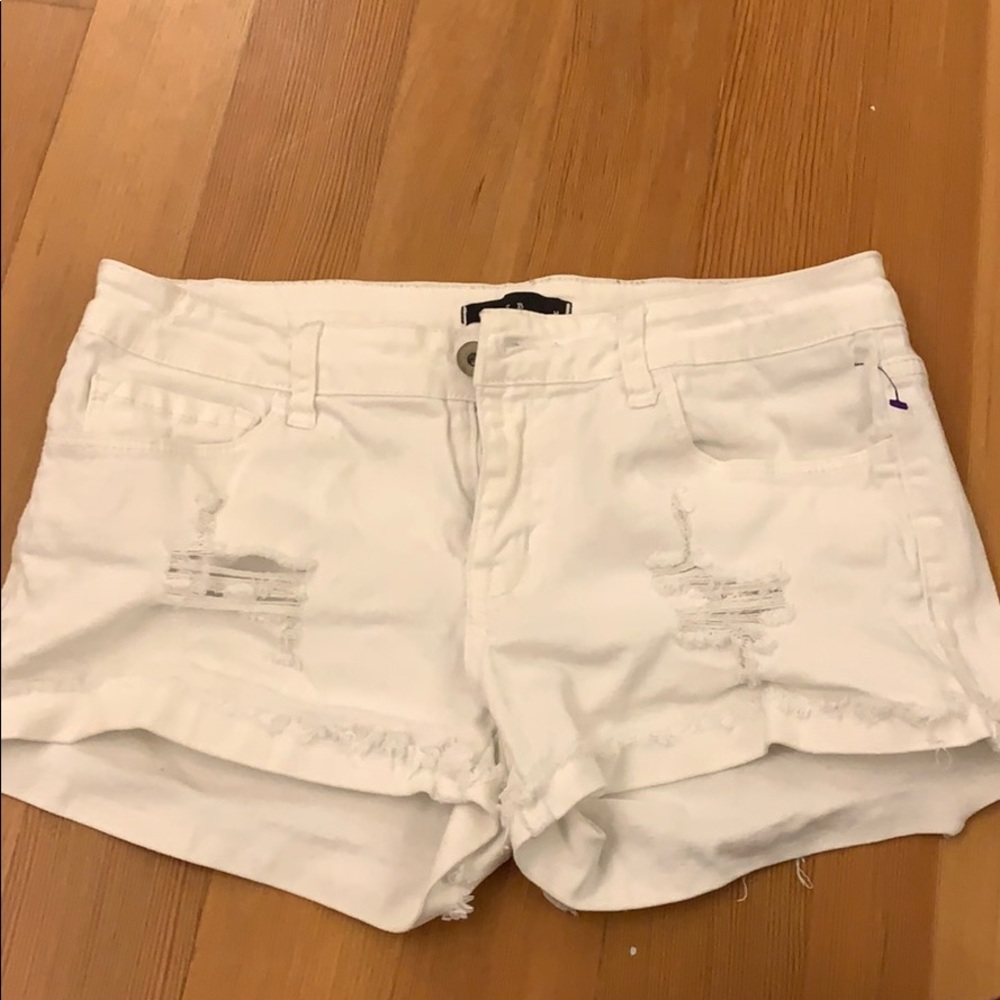 white denim shorts